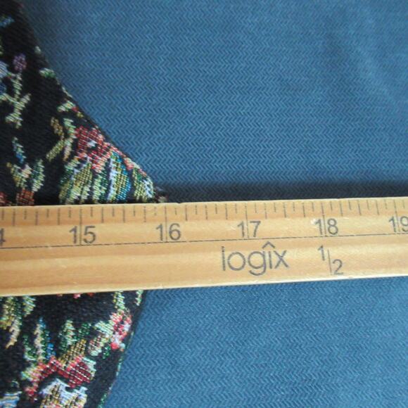 Double Zero Dress Womens Small Black Floral Tapestry Posh Fit & Flare Flirty - Picture 5 of 10